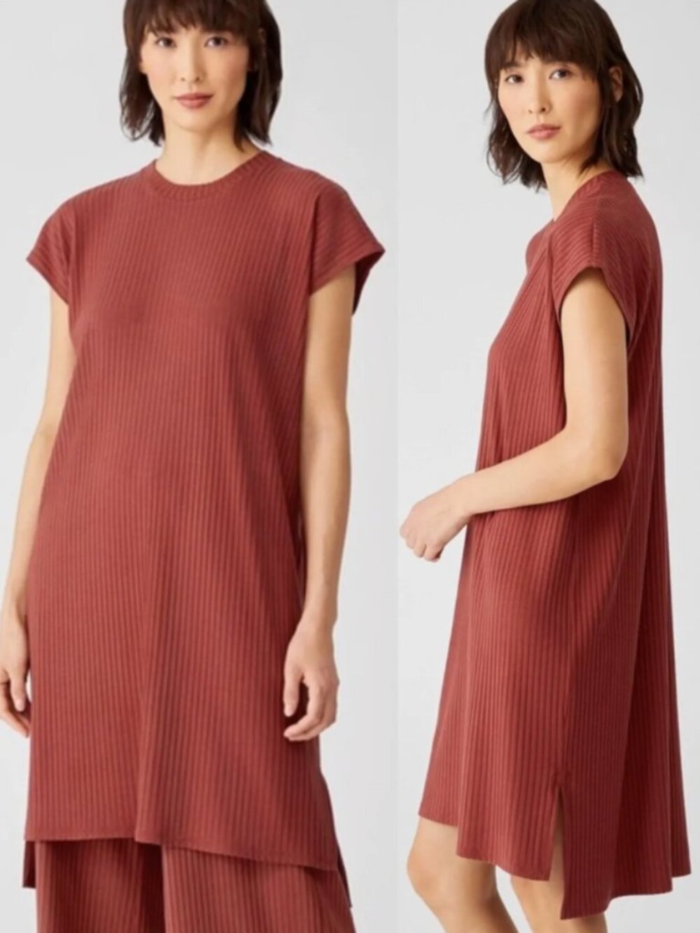 Eileen Fisher Stretch Rib Sleeveless Shift Dress